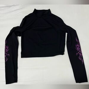 Long sleeve top open chest